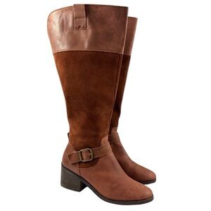 Lucky Brand Caramel Leather Kailan Knee-High Women's Riding Boots Size 9.5